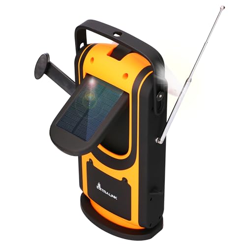 Extralnik Notfallradio AM/FM, Solar & Kurbelradio mit Powerbank 6000mAh, 6 Ladearten, USB C, Taschenlampe & Leselicht mit 4 Lichtmodi, SOS Alarm, Notfallausrüstung, Prepper Ausrüstung, Krisenvorsorge von EXTRALINK
