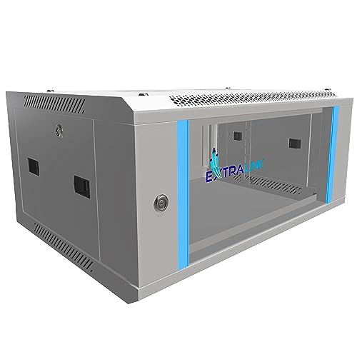 Extralink Serverschrank 19 Zoll 4HE – Netzwerkschrank 450mm Tiefe zur Wand- oder Standmontage, Traglast 60 kg, gehärtete Glastür, abschließbar 180° Öffnung, grau – für Heimnetzwerk & IT-Geräte Extralink Serverschrank 19 Zoll 4HE – Netzwerkschrank 450mm Tiefe zur Wand- oder Standmontage, Traglast 60 kg, gehärtete Glastür, abschließbar 180° Öffnung, grau – für Heimnetzwerk & IT-Geräte von EXTRALINK