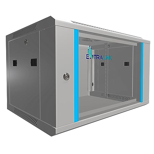 Extralink Serverschrank 19 Zoll 6HE – Netzwerkschrank 450mm Tiefe zur Wand- oder Standmontage, Traglast 60 kg, gehärtete Glastür, abschließbar 180° Öffnung, grau – für Heimnetzwerk & IT-Geräte Extralink Serverschrank 19 Zoll 6HE – Netzwerkschrank 450mm Tiefe zur Wand- oder Standmontage, Traglast 60 kg, gehärtete Glastür, abschließbar 180° Öffnung, grau – für Heimnetzwerk & IT-Geräte von EXTRALINK