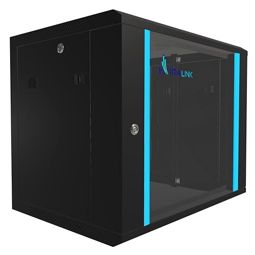 Extralink Serverschrank 19 Zoll 9HE – Netzwerkschrank 450mm Tiefe zur Wand- oder Standmontage, Traglast 60 kg, gehärtete Glastür, abschließbar 180° Öffnung, schwarz – für Heimnetzwerk & IT-Geräte Extralink Serverschrank 19 Zoll 9HE – Netzwerkschrank 450mm Tiefe zur Wand- oder Standmontage, Traglast 60 kg, gehärtete Glastür, abschließbar 180° Öffnung, schwarz – für Heimnetzwerk & IT-Geräte von EXTRALINK