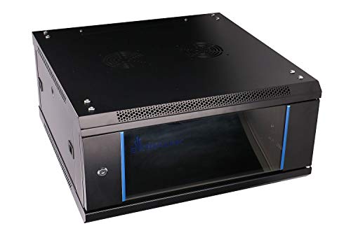 Netzwerkschrank 4U 600x600, Serverschrank, 19 Zoll Rack von Extralink, Wandmontage, selbstmontierender Rahmen, abnehmbare Seitenwände, für Switches UPS Server Netzwerkausrüstung, Schwarz von EXTRALINK