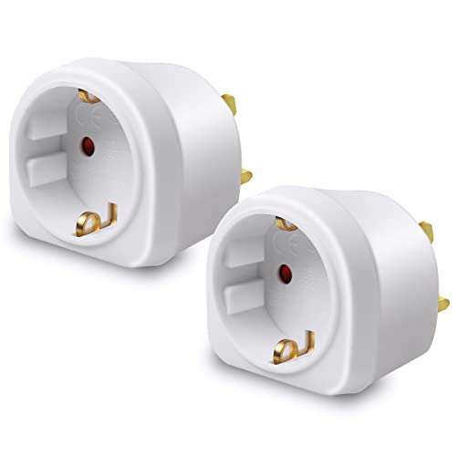 EXTRASTAR Adapter England Deutschland Stecker, Reiseadapter für England, UK Adapter, Travel Adapter Schuko EU zu UK, Typ G Stecker für Travel, Weiß, 2 Stück EXTRASTAR Adapter England Deutschland Stecker, Reiseadapter für England, UK Adapter, Travel Adapter Schuko EU zu UK, Typ G Stecker für Travel, Weiß, 2 Stück von EXTRASTAR