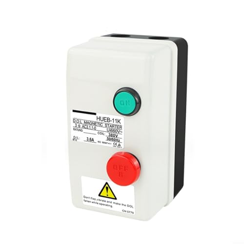 EXTRWORY 1 Stück Magnetmotor Anlasser Anlasser Dreiphasenmotorschalter Magnetschalter 380V magnetische elektrische Motor Starter Schalter wasserdicht für Kompressor(2.4-3.6A) von EXTRWORY