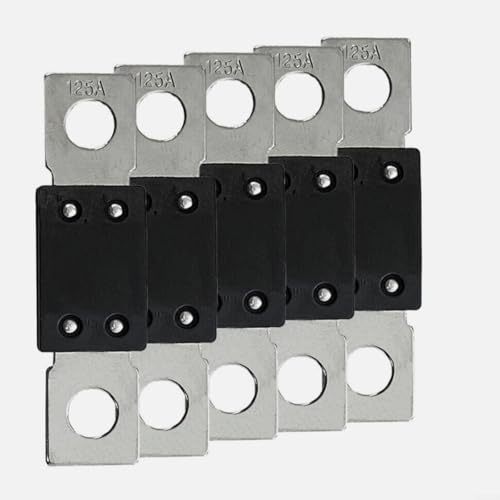 EXTRWORY 5 Stück Für MEGA Sicherung Hochstromsicherung Bolt-on Sicherung 60A-300A 70V für 48V Systeme Auto Sicherung(125A) von EXTRWORY