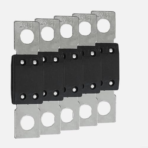 EXTRWORY 5 Stück Für MEGA Sicherung Hochstromsicherung Bolt-on Sicherung 60A-300A 70V für 48V Systeme Auto Sicherung(250A) von EXTRWORY