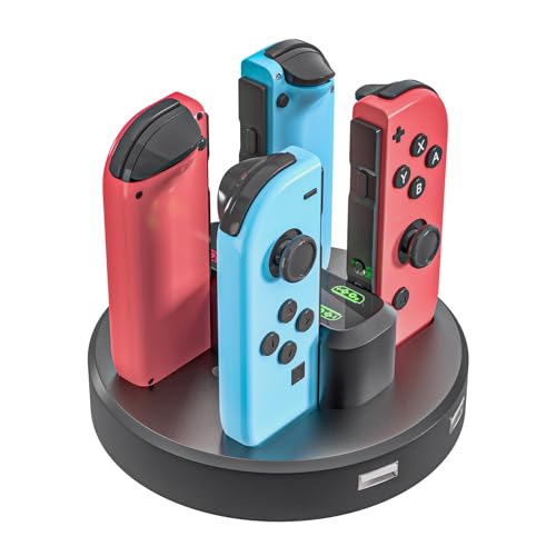 EXTSUD 6 in 1 Switch Controller Ladestation Pro Controller Ladegrät mit 4 Slots für Joy-Con und Typ-C USB Port für Switch Konsole/Pro Controller/Typ-C Geräte Dock mit LED Anzeige EXTSUD 6 in 1 Switch Controller Ladestation Pro Controller Ladegrät mit 4 Slots für Joy-Con und Typ-C USB Port für Switch Konsole/Pro Controller/Typ-C Geräte Dock mit LED Anzeige von EXTSUD