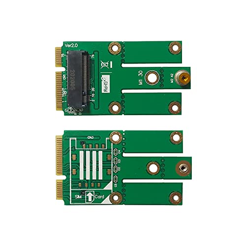EXVIST 4G LTE M.2(NGFF) to Mini PCIe Adapter W/O SIM Card Slot for 4G/3G LTE Module, Suitable for M2M & IoT Applications Such as Raspberry Pi Industrial Router Video Surveillance etc. von EXVIST