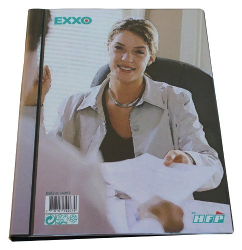 EXXO by HFP 14167 Präsentationsbuch A4 mit Fronttasche, umlaufender Rückentasche und 10 fest eingeschweißten Hüllen, schwarz von EXXO by HFP