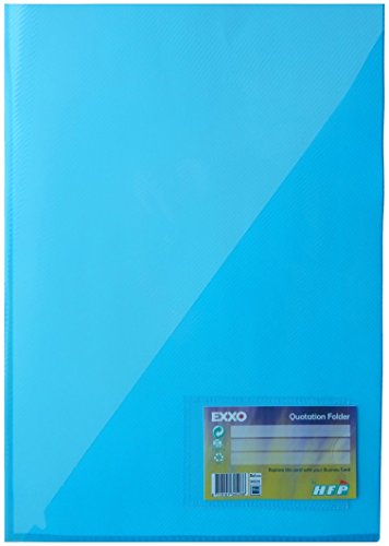 EXXO by HFP 34526 10 Angebots-/Einlegemappe A4 mit Visitenkartentasche auf der Vorderseite, transparent blau von EXXO by HFP
