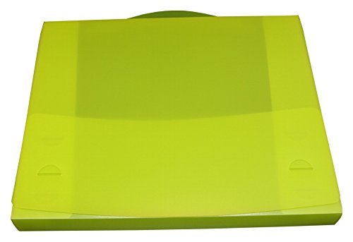EXXO by HFP 36536 Dokumenten-/Sammelbox A4 mit Tragegriff, 325 x 260 x 32 mm, transparent limone von EXXO by HFP