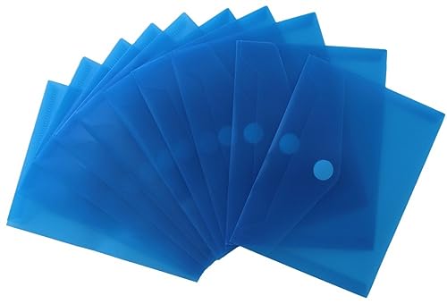 EXXO by HFP 90826 Dokumententasche mit Klettverschluss A6 quer, 10 Stück, transparent blau, 160 x 120 mm von EXXO by HFP