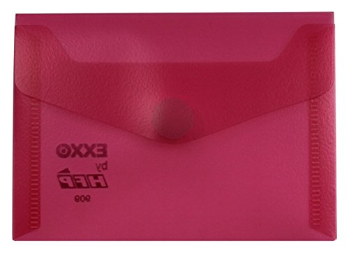 EXXO by HFP 90946 Dokumententasche mit Klettverschluss A7 quer, 10 Stück, transparent rot, 120 x 85 mm von EXXO by HFP