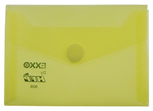 EXXO by HFP 90953 Dokumententasche mit Klettverschluss A7 quer, 10 Stück, transparent gelb, 120 x 85 mm von EXXO by HFP