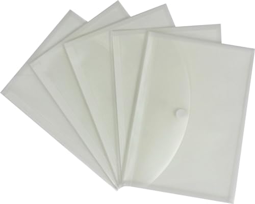 Selbstklebende Dokumententasche quer 5 Stück aus PP-Folie transparent natur, mit Füllhöhe und Klettverschluss (A4) von EXXO by HFP