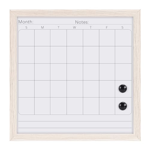 EXYGLO Monatsplanungstafel mit rustikalem, weißem Rahmen, trocken abwischbare Tafel ohne Marker, Wandkalender, 33 x 33 cm EXYGLO Monatsplanungstafel mit rustikalem, weißem Rahmen, trocken abwischbare Tafel ohne Marker, Wandkalender, 33 x 33 cm von EXYGLO