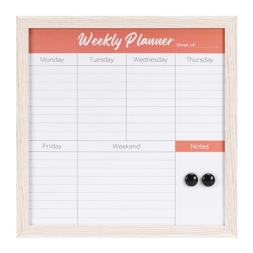 EXYGLO Wochenkalender-Planer-Tafel für die Wand, magnetisch, trocken abwischbar, mit rustikalem Holzrahmen, hängende tragbare Tafel für Heimdekoration, Küche, Plan, Liste, Tagesplaner, 33 x 33 cm EXYGLO Wochenkalender-Planer-Tafel für die Wand, magnetisch, trocken abwischbar, mit rustikalem Holzrahmen, hängende tragbare Tafel für Heimdekoration, Küche, Plan, Liste, Tagesplaner, 33 x 33 cm von EXYGLO