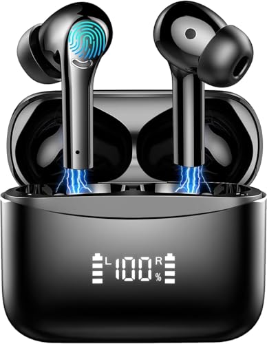AI Translator Earbuds, Bluetooth Kopfhörer Sofortübersetzung in 143 Sprachen/42 Std Spielzeit, Sprachübersetzer Kopfhörer Kabellos Bluetooth 5.3 Bass Sound/Wasserdichte, KI Ohrhörer für Reisen Lernen von EXZHIG