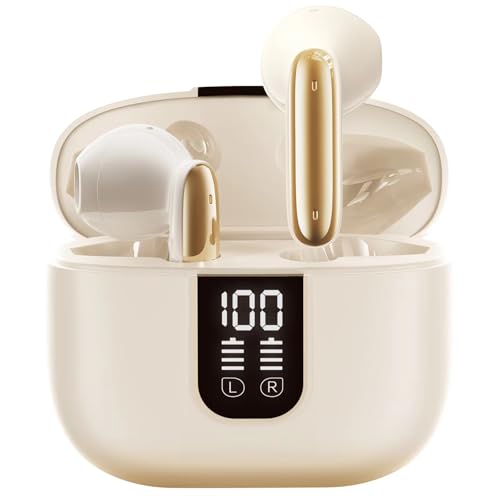 Kopfhörer Kabellos Bluetooth 5.4, In Ear Kopfhörer mit 6 ENC Noise Cancelling Mic, 2024 Neue Wireless Earbuds HIFI Stereo Digitale LED-Anzeige IP7 Wasserdicht 35 Std. Spielzeit USB-C Ohrhörer Tiefbass von EXZHIG