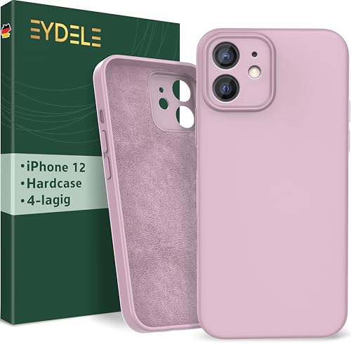 EYDELE 4-Lagige Hülle für iPhone 12 - Gummierte Handyhülle mit Soft Inlay | Hardcase Cover | Silicone Coating - Schutzhülle in Puderrosa von EYDELE