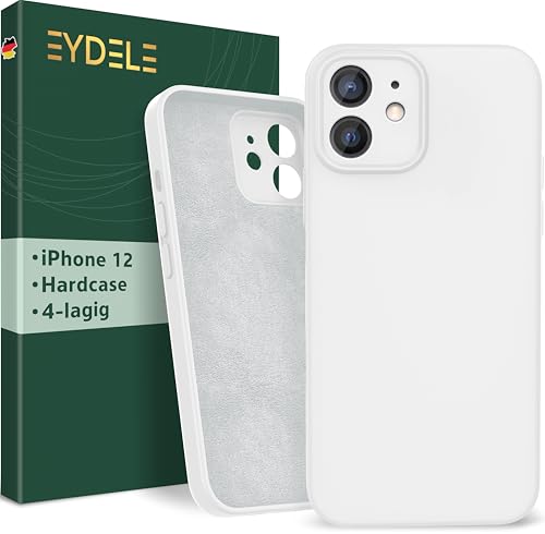 EYDELE 4-Lagige Hülle für iPhone 12 - Gummierte Handyhülle mit Soft Inlay | Hardcase Cover | Silicone Coating - Schutzhülle in Schneeweiß von EYDELE