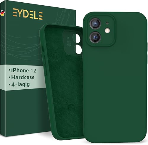 EYDELE 4-Lagige Hülle für iPhone 12 - Gummierte Handyhülle mit Soft Inlay | Hardcase Cover | Silicone Coating - Schutzhülle in Tannengrün von EYDELE