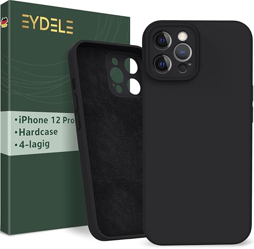 EYDELE 4-Lagige Hülle für iPhone 12 Pro - Gummierte Handyhülle mit Soft Inlay | Hardcase Cover | Silicone Coating - Schutzhülle in Rabenschwarz EYDELE 4-Lagige Hülle für iPhone 12 Pro - Gummierte Handyhülle mit Soft Inlay | Hardcase Cover | Silicone Coating - Schutzhülle in Rabenschwarz von EYDELE