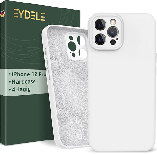 EYDELE 4-Lagige Hülle für iPhone 12 Pro - Gummierte Handyhülle mit Soft Inlay | Hardcase Cover | Silicone Coating - Schutzhülle in Schneeweiß von EYDELE