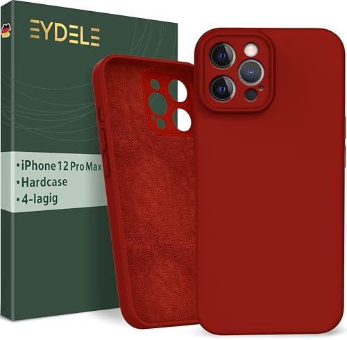 EYDELE 4-Lagige Hülle für iPhone 12 Pro Max - Gummierte Handyhülle mit Soft Inlay | Hardcase Cover | Silicone Coating - Schutzhülle in Feuerrot EYDELE 4-Lagige Hülle für iPhone 12 Pro Max - Gummierte Handyhülle mit Soft Inlay | Hardcase Cover | Silicone Coating - Schutzhülle in Feuerrot von EYDELE
