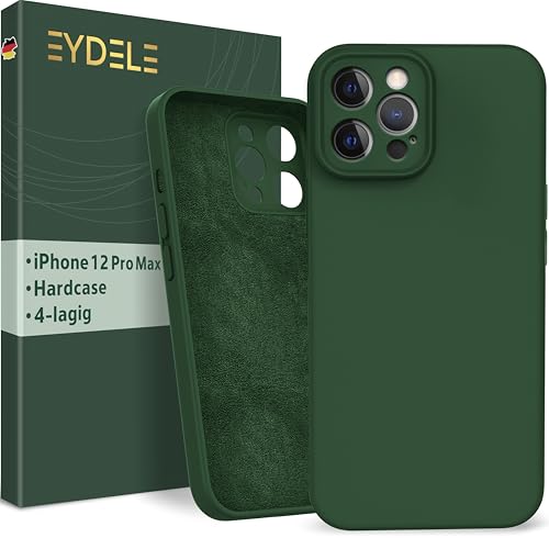 EYDELE 4-Lagige Hülle für iPhone 12 Pro Max - Gummierte Handyhülle mit Soft Inlay | Hardcase Cover | Silicone Coating - Schutzhülle in Tannengrün von EYDELE