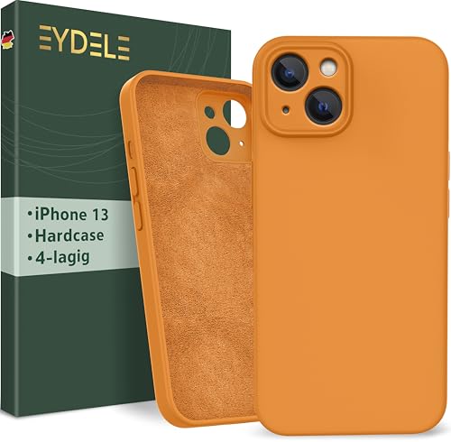 EYDELE 4-Lagige Hülle für iPhone 13 - Gummierte Handyhülle mit Soft Inlay | Hardcase Cover | Silicone Coating - Schutzhülle in Aprikose von EYDELE