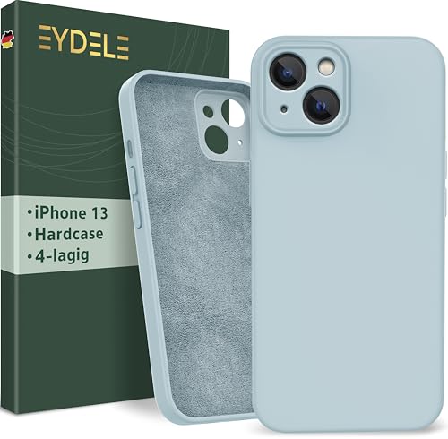 EYDELE 4-Lagige Hülle für iPhone 13 - Gummierte Handyhülle mit Soft Inlay | Hardcase Cover | Silicone Coating - Schutzhülle in Himmelblau von EYDELE