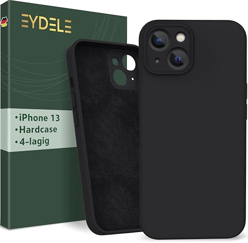 EYDELE 4-Lagige Hülle für iPhone 13 - Gummierte Handyhülle mit Soft Inlay | Hardcase Cover | Silicone Coating - Schutzhülle in Rabenschwarz EYDELE 4-Lagige Hülle für iPhone 13 - Gummierte Handyhülle mit Soft Inlay | Hardcase Cover | Silicone Coating - Schutzhülle in Rabenschwarz von EYDELE