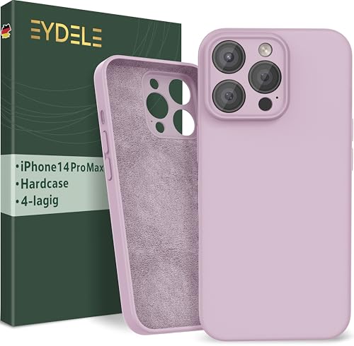 EYDELE 4-Lagige Hülle für iPhone 14 Pro Max - Gummierte Handyhülle mit Soft Inlay | Hardcase Cover | Silicone Coating - Schutzhülle in Puderrosa von EYDELE