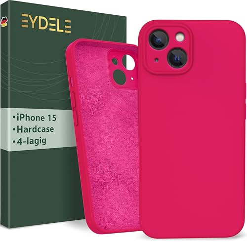 EYDELE 4-Lagige Hülle für iPhone 15 - Gummierte Handyhülle mit Soft Inlay | Hardcase Cover | Silicone Coating - Schutzhülle in Tulpenrosa EYDELE 4-Lagige Hülle für iPhone 15 - Gummierte Handyhülle mit Soft Inlay | Hardcase Cover | Silicone Coating - Schutzhülle in Tulpenrosa von EYDELE
