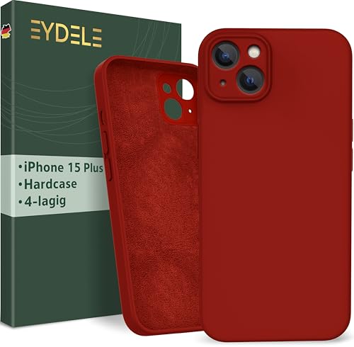 EYDELE 4-Lagige Hülle für iPhone 15 Plus - Gummierte Handyhülle mit Soft Inlay | Hardcase Cover | Silicone Coating - Schutzhülle in Feuerrot EYDELE 4-Lagige Hülle für iPhone 15 Plus - Gummierte Handyhülle mit Soft Inlay | Hardcase Cover | Silicone Coating - Schutzhülle in Feuerrot von EYDELE