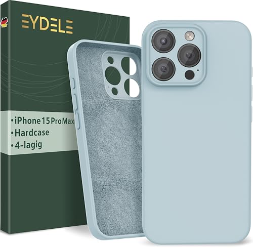 EYDELE 4-Lagige Hülle für iPhone 15 Pro Max - Gummierte Handyhülle mit Soft Inlay | Hardcase Cover | Silicone Coating - Schutzhülle in Himmelblau EYDELE 4-Lagige Hülle für iPhone 15 Pro Max - Gummierte Handyhülle mit Soft Inlay | Hardcase Cover | Silicone Coating - Schutzhülle in Himmelblau von EYDELE