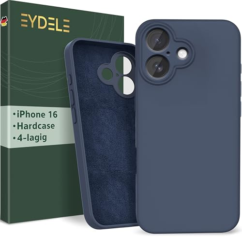 EYDELE 4-Lagige Hülle für iPhone 16 - Gummierte Handyhülle mit Soft Inlay | Hardcase Cover | Silicone Coating - Schutzhülle in Mitternachtsblau EYDELE 4-Lagige Hülle für iPhone 16 - Gummierte Handyhülle mit Soft Inlay | Hardcase Cover | Silicone Coating - Schutzhülle in Mitternachtsblau von EYDELE