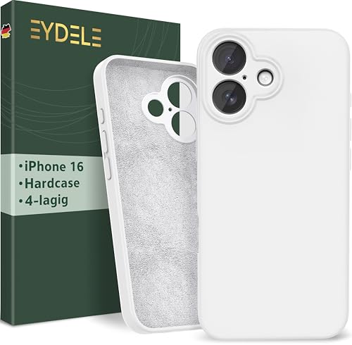 EYDELE 4-Lagige Hülle für iPhone 16 - Gummierte Handyhülle mit Soft Inlay | Hardcase Cover | Silicone Coating - Schutzhülle in Schneeweiß EYDELE 4-Lagige Hülle für iPhone 16 - Gummierte Handyhülle mit Soft Inlay | Hardcase Cover | Silicone Coating - Schutzhülle in Schneeweiß von EYDELE