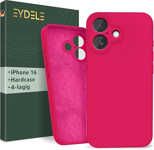 EYDELE 4-Lagige Hülle für iPhone 16 - Gummierte Handyhülle mit Soft Inlay | Hardcase Cover | Silicone Coating - Schutzhülle in Tulpenrosa EYDELE 4-Lagige Hülle für iPhone 16 - Gummierte Handyhülle mit Soft Inlay | Hardcase Cover | Silicone Coating - Schutzhülle in Tulpenrosa von EYDELE