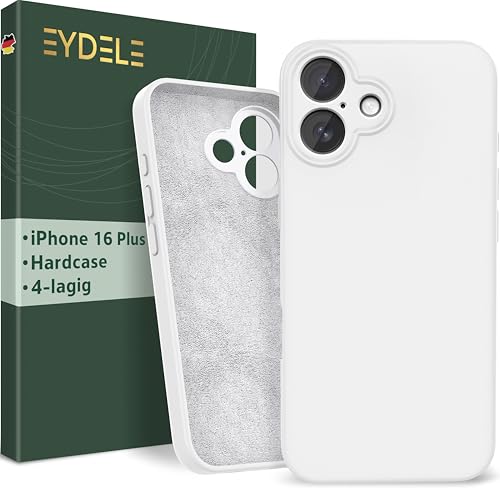 EYDELE 4-Lagige Hülle für iPhone 16 Plus - Gummierte Handyhülle mit Soft Inlay | Hardcase Cover | Silicone Coating - Schutzhülle in Schneeweiß EYDELE 4-Lagige Hülle für iPhone 16 Plus - Gummierte Handyhülle mit Soft Inlay | Hardcase Cover | Silicone Coating - Schutzhülle in Schneeweiß von EYDELE