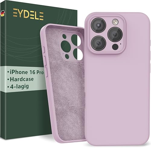 EYDELE 4-Lagige Hülle für iPhone 16 Pro - Gummierte Handyhülle mit Soft Inlay | Hardcase Cover | Silicone Coating - Schutzhülle in Puderrosa von EYDELE