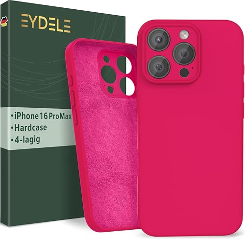 EYDELE 4-Lagige Hülle für iPhone 16 Pro Max - Gummierte Handyhülle mit Soft Inlay | Hardcase Cover | Silicone Coating - Schutzhülle in Tulpenrosa EYDELE 4-Lagige Hülle für iPhone 16 Pro Max - Gummierte Handyhülle mit Soft Inlay | Hardcase Cover | Silicone Coating - Schutzhülle in Tulpenrosa von EYDELE