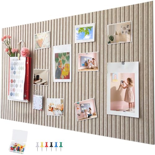 Sentito Pinnwand aus Kork, 40 x 60 cm, Korkwandtafel mit Reißzwecken, Filzpinnwand für Fotos und Notizen im Haus und Büro (dunkles Kamel) von EYERIYO
