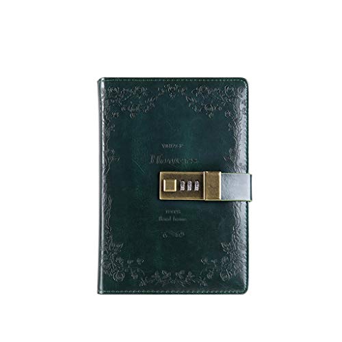 EYRMQWJPC Reise-Notizblock Kreative Mit Schloss Passwort Tagebuch Linie-montiert s Business Kreative Schreibwaren(Green) von EYRMQWJPC