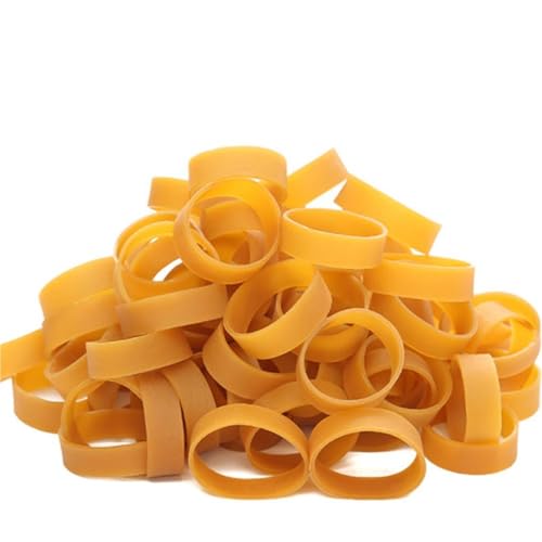 Gummibänder 50 gelbe Gummibänder, hochelastisches Industriegummiband aus Rindsleder, robuste Gummibänder for den Einsatz in der Schule, zu Hause und im Büro(White,80cm(2.6ft)) von EYRMQWJPC