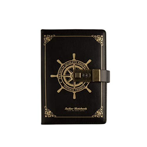 Reise-Notizblock Kreative Mit Schloss Passwort Tagebuch Linie-montiert s Business Kreative Schreibwaren(Black) von EYRMQWJPC