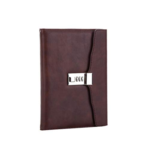 Reise-Notizblock Literarischer exquisiter Notizblock, Leder, Hardcover, klassisches Schreibtagebuch, for Büro und Zuhause(Brown) von EYRMQWJPC