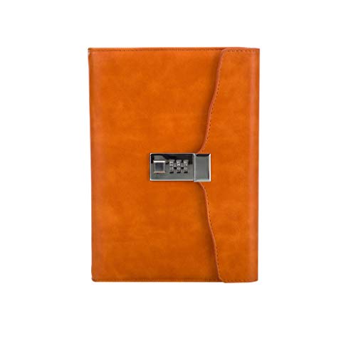 Reise-Notizblock Literarischer exquisiter Notizblock, Leder, Hardcover, klassisches Schreibtagebuch, for Büro und Zuhause(Orange) von EYRMQWJPC