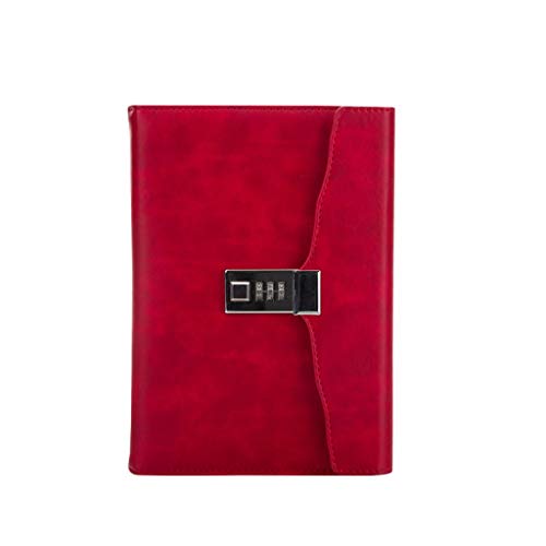 Reise-Notizblock Literarischer exquisiter Notizblock, Leder, Hardcover, klassisches Schreibtagebuch, for Büro und Zuhause(Red) von EYRMQWJPC