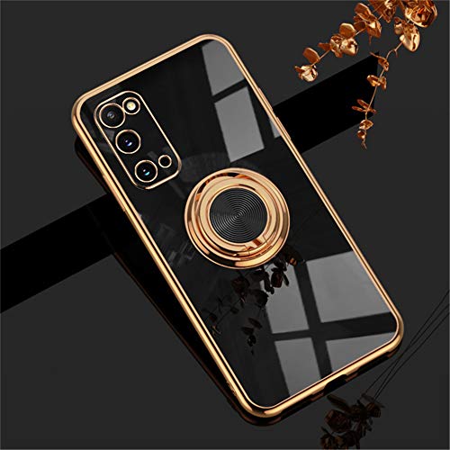 EYZUTAK Hülle für Samsung S20 Case, Glänzend Weiche Silikon TPU Slim Case mit 360 Grad Ring Ständer Bumper Stoßfest Schutzhülle Fingerhalter Magnetische Autohalterung Cover - Schwarz von EYZUTAK